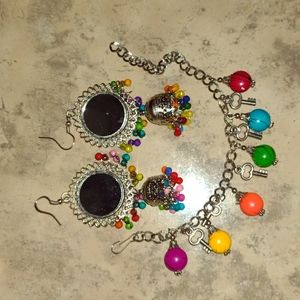 Earrings and bracelet